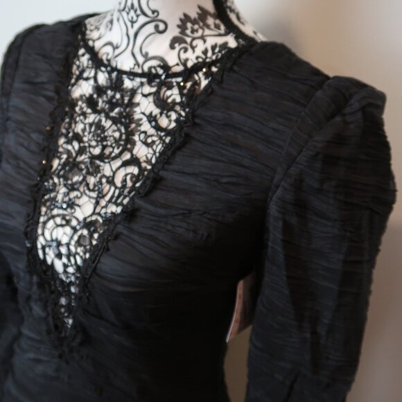 Free People Look of Love Ruched Lace Inset Dress 4 - Picture 10 of 15